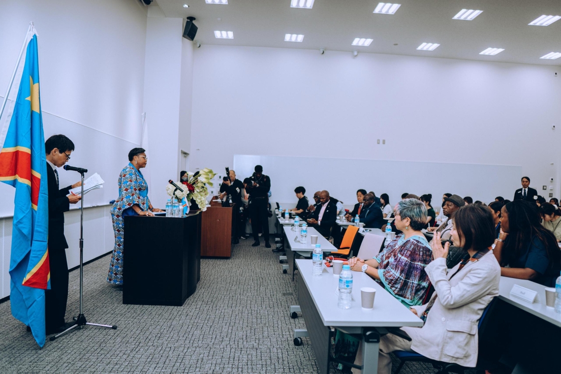 Grand oral à l'Université d'Osaka : Judith Suminwa propose un programme d’échange RDC–Japon centré sur la jeunesse, le leadership féminin et la résilience communautaire